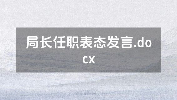 局长任职表态发言.docx