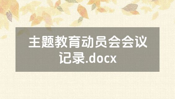 主题教育动员会会议记录.docx