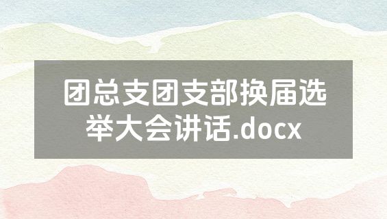 团总支团支部换届选举大会讲话.docx