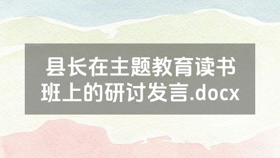 县长在主题教育读书班上的研讨发言.docx