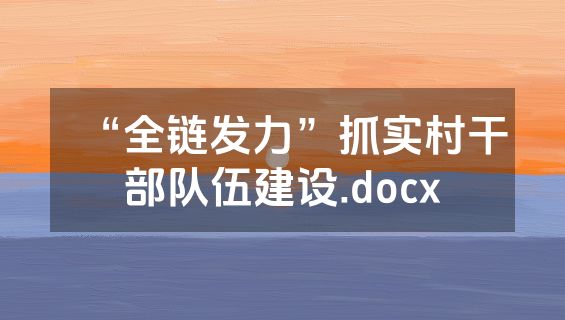 “全链发力”抓实村干部队伍建设.docx