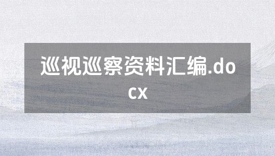 巡视巡察资料汇编.docx