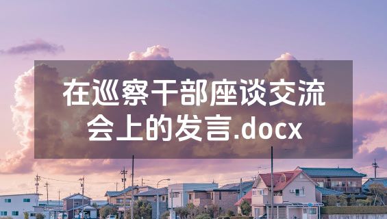 在巡察干部座谈交流会上的发言.docx