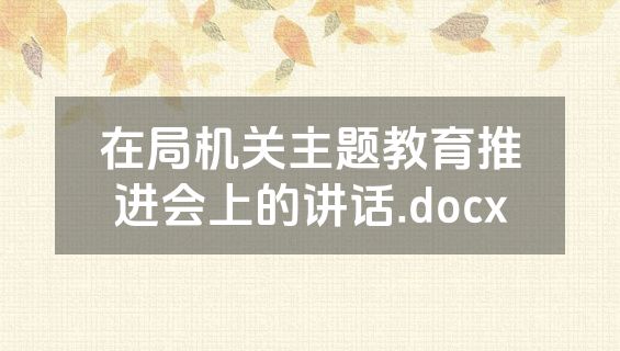 在局机关主题教育推进会上的讲话.docx