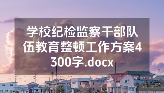 学校纪检监察干部队伍教育整顿工作方案4300字.docx
