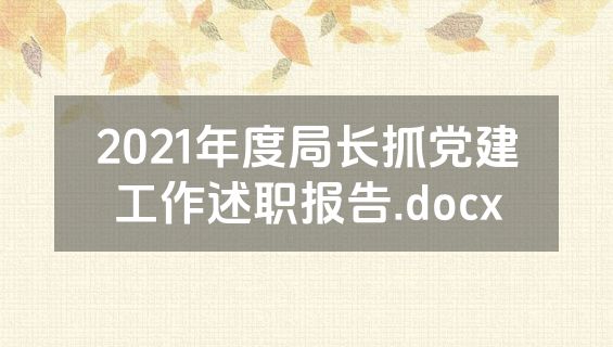 2021年度局长抓党建工作述职报告.docx