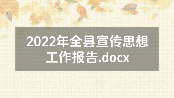 2022年全县宣传思想工作报告.docx