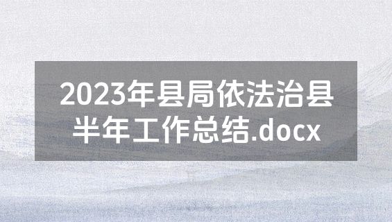 2023年县局依法治县半年工作总结.docx