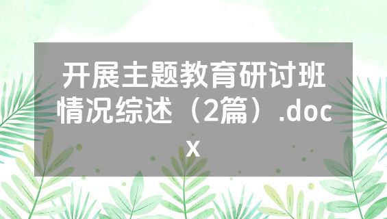 开展主题教育研讨班情况综述（2篇）.docx