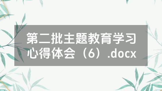 第二批主题教育学习心得体会（6）.docx