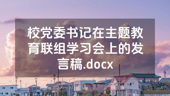 校党委书记在主题教育联组学习会上的发言稿.docx