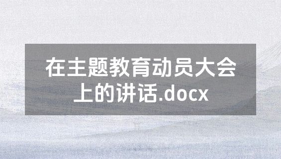 在主题教育动员大会上的讲话.docx