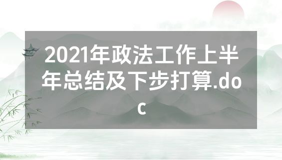 2021年政法工作上半年总结及下步打算.doc
