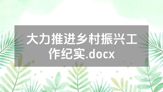 大力推进乡村振兴工作纪实.docx