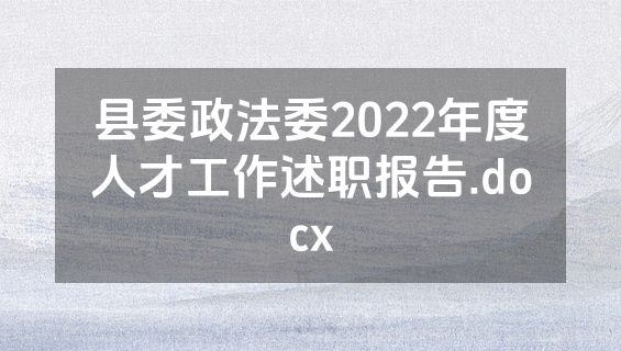 县委政法委2022年度人才工作述职报告.docx