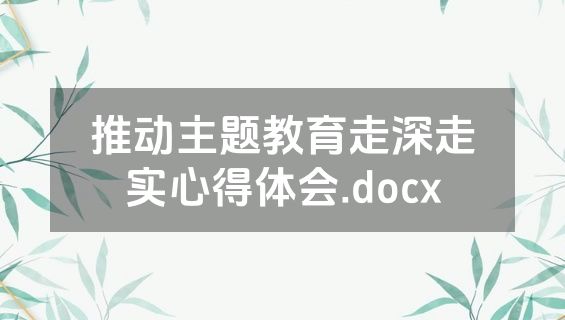 推动主题教育走深走实心得体会.docx