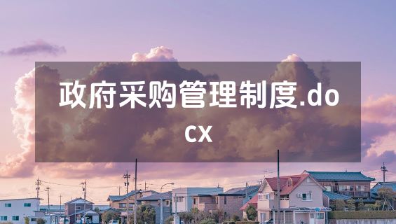 政府采购管理制度.docx