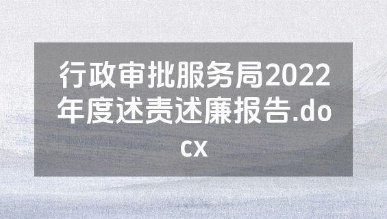 行政审批服务局2022年度述责述廉报告.docx