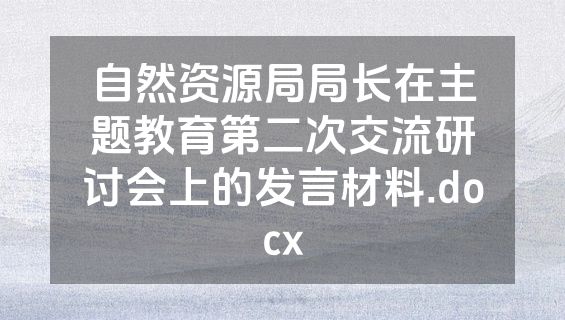 自然资源局局长在主题教育第二次交流研讨会上的发言材料.docx