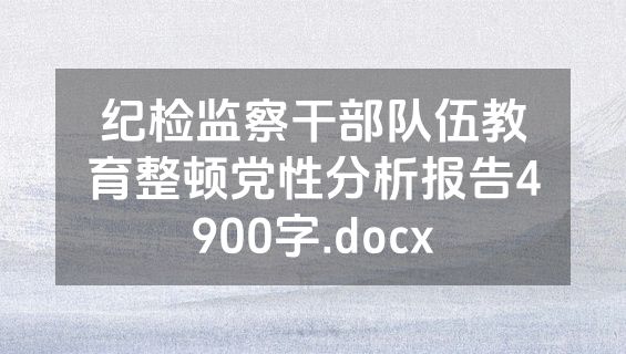 纪检监察干部队伍教育整顿党性分析报告4900字.docx