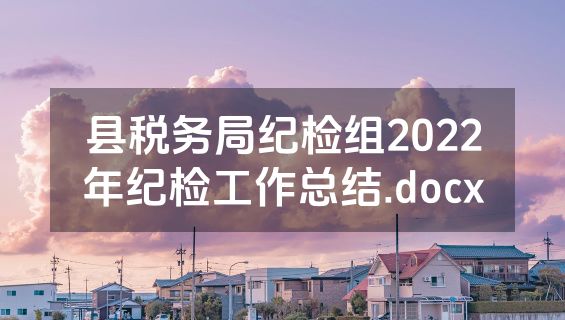 县税务局纪检组2022年纪检工作总结.docx