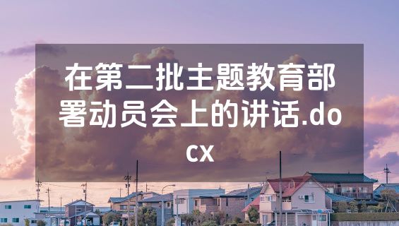 在第二批主题教育部署动员会上的讲话.docx