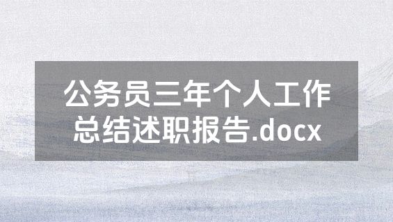 公务员三年个人工作总结述职报告.docx