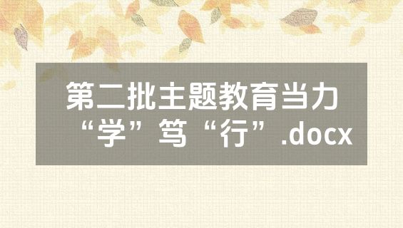 第二批主题教育当力“学”笃“行”.docx