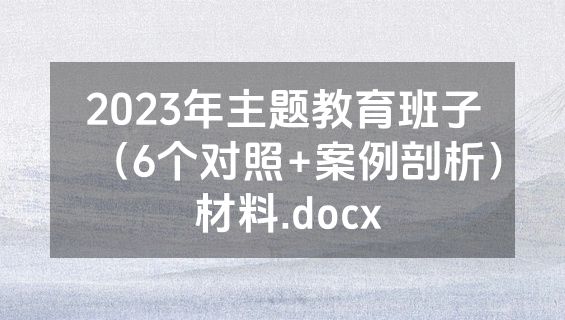 2023年主题教育班子（6个对照+案例剖析） 材料.docx