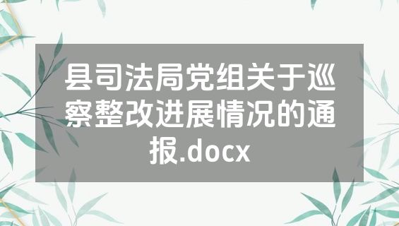 县司法局党组关于巡察整改进展情况的通报.docx