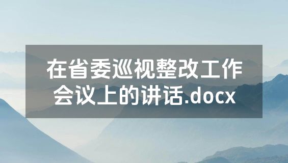 在省委巡视整改工作会议上的讲话.docx