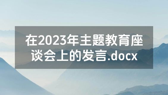 在2023年主题教育座谈会上的发言.docx
