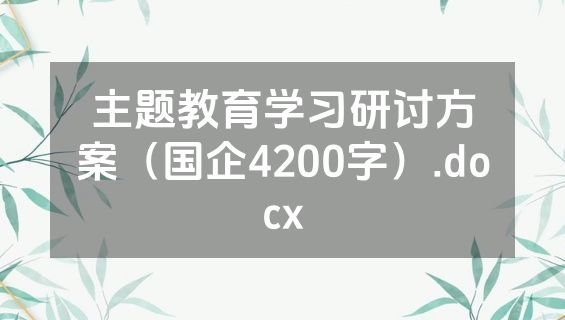 主题教育学习研讨方案（国企4200字）.docx