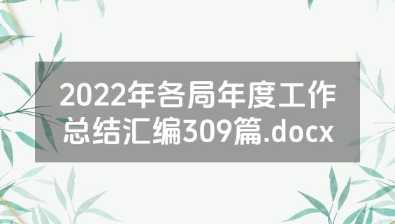 2022年各局年度工作总结汇编309篇.docx