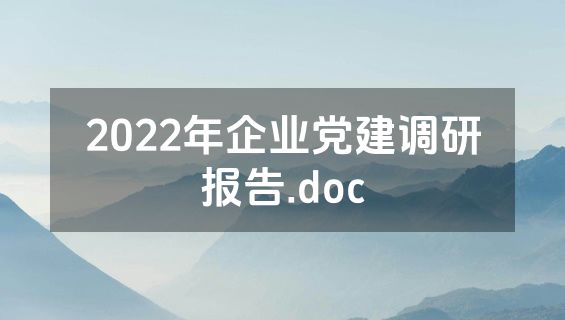 2022年企业党建调研报告.doc