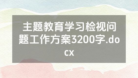 主题教育学习检视问题工作方案3200字.docx