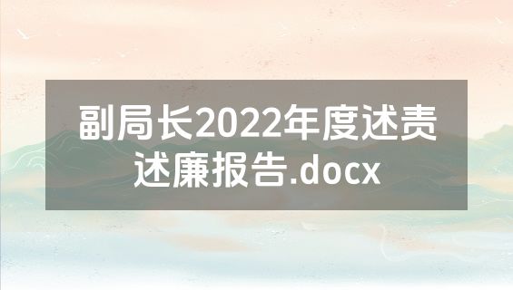 副局长2022年度述责述廉报告.docx