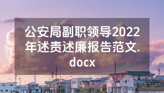公安局副职领导2022年述责述廉报告范文.docx