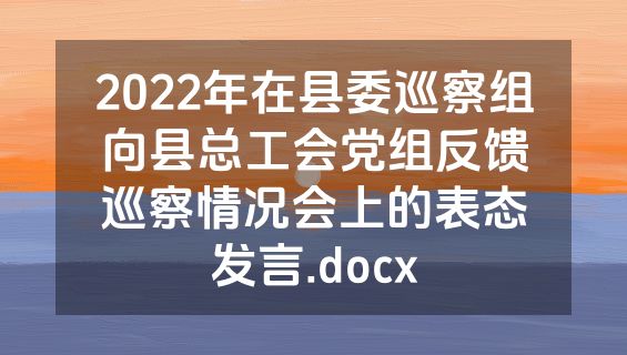2022年在县委巡察组向县总工会党组反馈巡察情况会上的表态发言.docx
