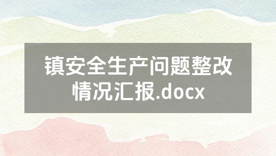镇安全生产问题整改情况汇报.docx