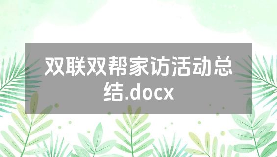 双联双帮家访活动总结.docx