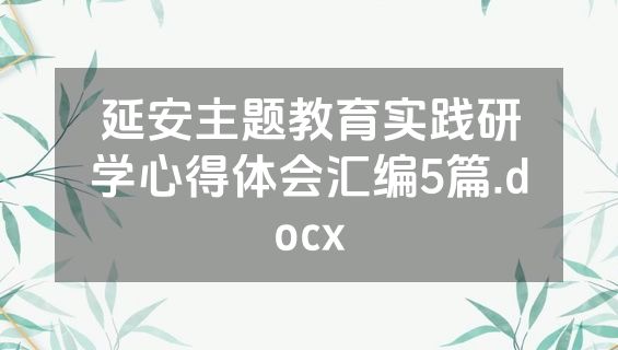 延安主题教育实践研学心得体会汇编5篇.docx
