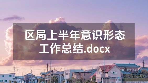 区局上半年意识形态工作总结.docx