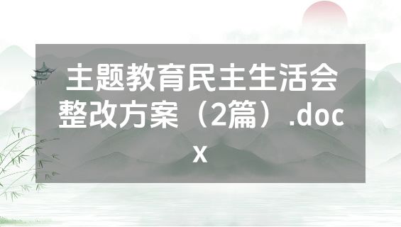 主题教育民主生活会整改方案（2篇）.docx