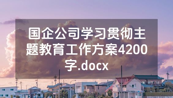 国企公司学习贯彻主题教育工作方案4200字.docx