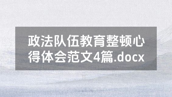 政法队伍教育整顿心得体会范文4篇.docx