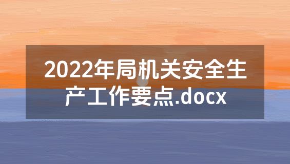 2022年局机关安全生产工作要点.docx