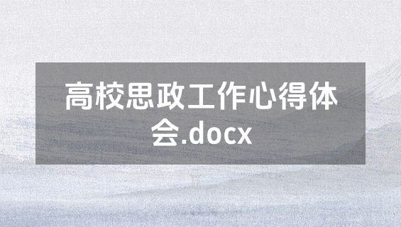 高校思政工作心得体会.docx