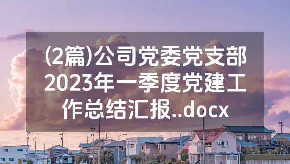 (2篇)公司党委党支部2023年一季度党建工作总结汇报..docx