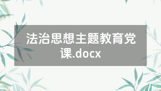 法治思想主题教育党课.docx